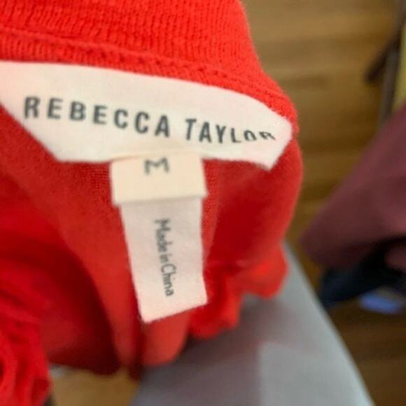 Rebecca Taylor linen cold shoulders blouse M - Picture 3 of 4